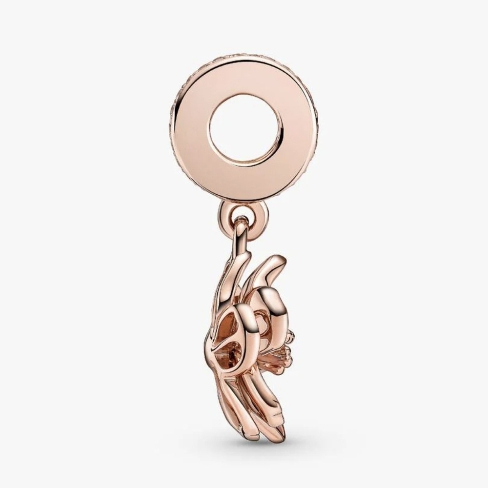 Pandora Cherry Blossom Dangle Charm 780667C0114k rose gold plating New - Picture 3 of 5